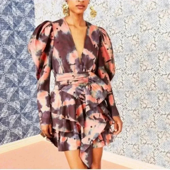 NWT Ulla Johnson Semira Silk‎ Tie-Dyed Mini Dress size 0 - Picture 1 of 12